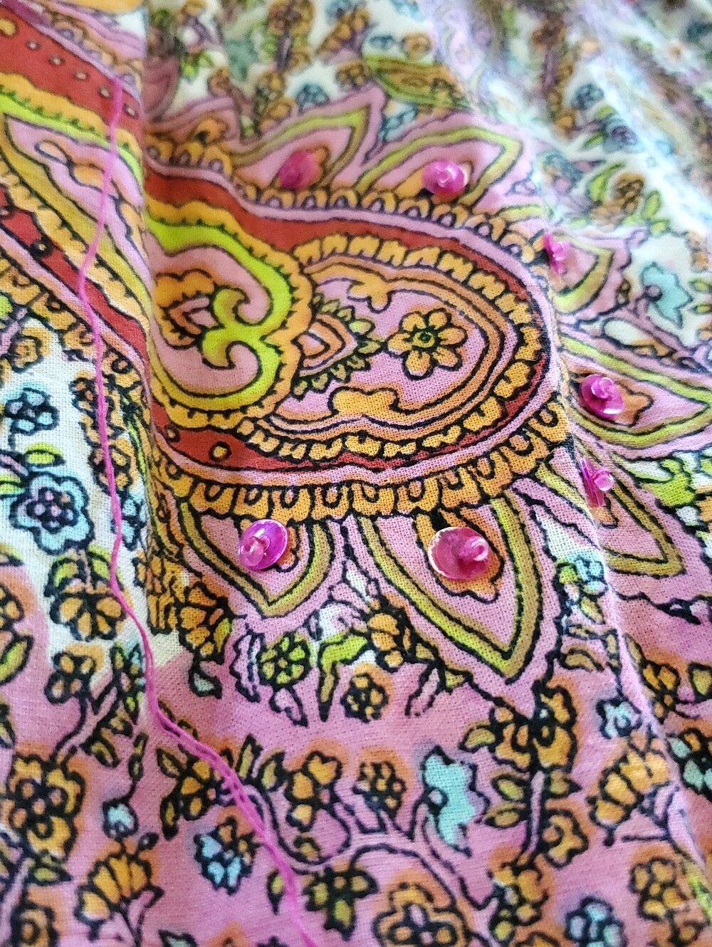 FEMME TIERED BOHO MIDI SWING SKIRT SIZE MEDIUM BEADED+SEQIINS EXCELLENT LIKE NEW - Picture 6 of 13